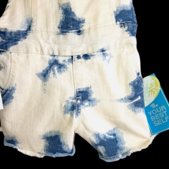Vintage Jordache Girls Overalls Size 6-6X NEW Tie-Dye Denim Shortalls Romper - Picture 7 of 14